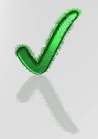 Check mark sign made from a set of small check marks.の写真素材