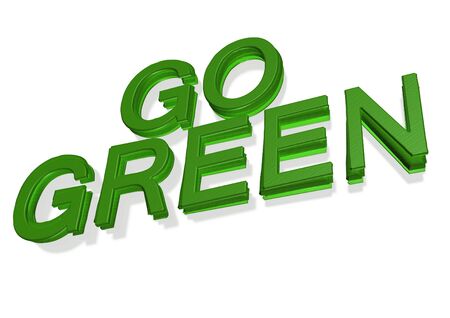Glossy three-dimensional inscription Go Green as a sign.の写真素材