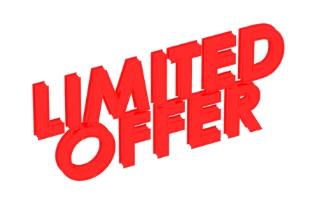 Glossy gold three-dimensional inscription Limited offer as a sign.の写真素材