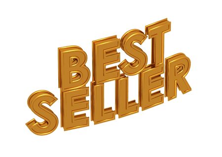 Glossy gold three-dimensional inscription Best seller as a sign.の写真素材