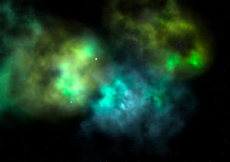 Far being shone nebula and star field against space. の写真素材