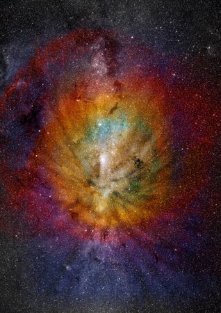Far being shone nebula and star field against space. の写真素材