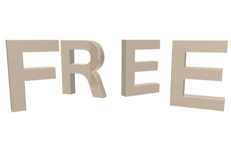 FREE 3D text isolated on white background.の写真素材