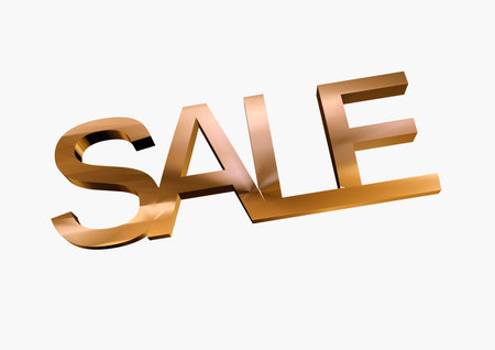 Glossy three-dimensional inscription Sale as a sign.の写真素材