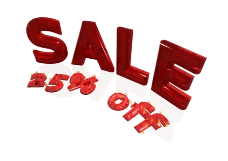 Glossy gold three-dimensional inscription SALE 25 percent offの写真素材