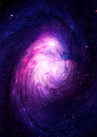 Stars and spiral galaxy in a free space. "Elements of this image furnished by NASA".の写真素材