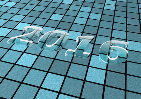 Three-dimensional inscription 2016. Creative greeting card design.