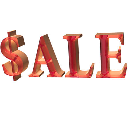 Glossy three-dimensional inscription Sale as a sign.の写真素材
