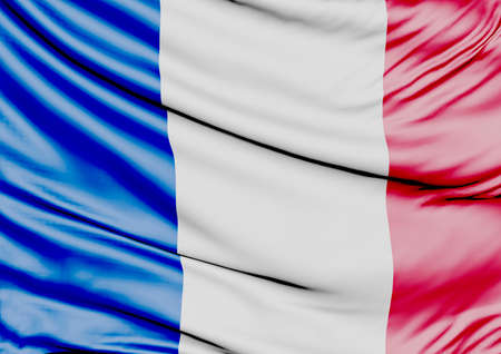 Image of a waving flag of Franceの写真素材