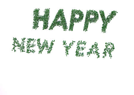 The three-dimensional inscription the Happy New Year is made small cubes.の写真素材