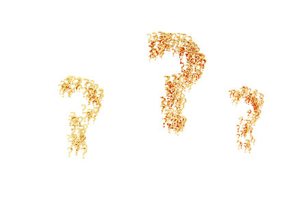 The question marks consisting of a set of small question marksの写真素材