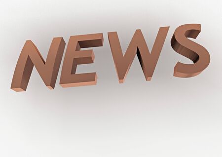 Glossy three-dimensional inscription News as a sign.の写真素材