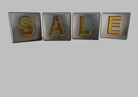 The SALE word made of blocks with lettersの写真素材