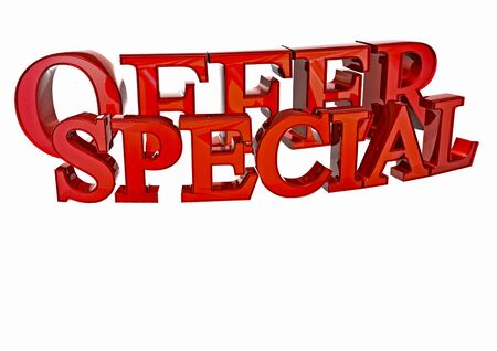 Glossy gold three-dimensional inscription Special Offer as a sign.の写真素材