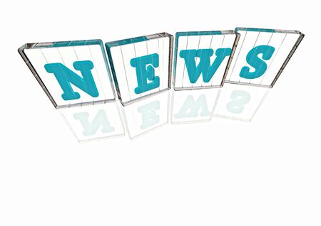 The News word made of blocks with lettersの写真素材