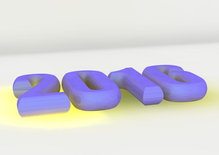 Three-dimensional inscription 2016. Creative greeting card design.