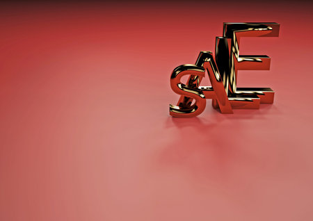 Glossy three-dimensional inscription Sale as a sign.