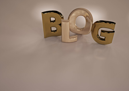 Glossy three-dimensional inscription Blog on dimensional background.の写真素材