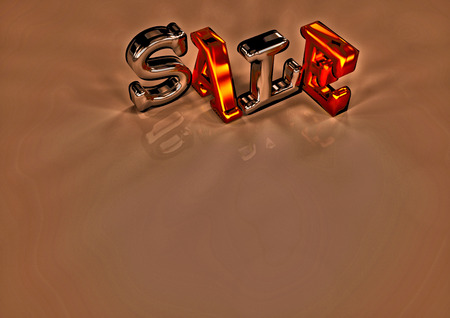 The dimensional word sale on a red backgroundの写真素材