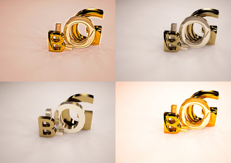 Set of pictures dimensional inscription of Blog and percents near it.の写真素材