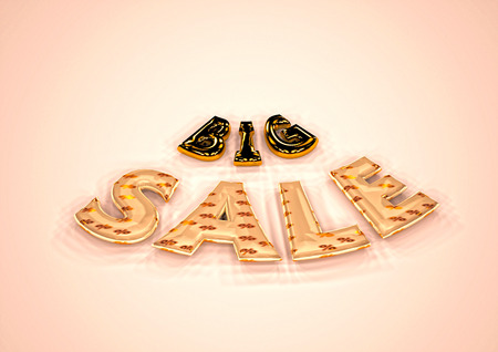 The dimensional word Big sale on a background. 3D illustration.の写真素材