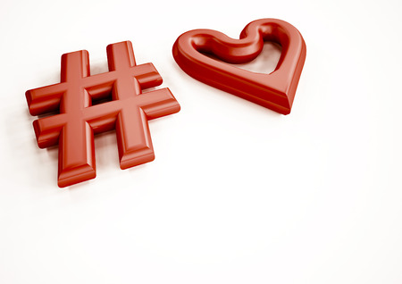 Dimensional inscription of heart and heart near it.の写真素材