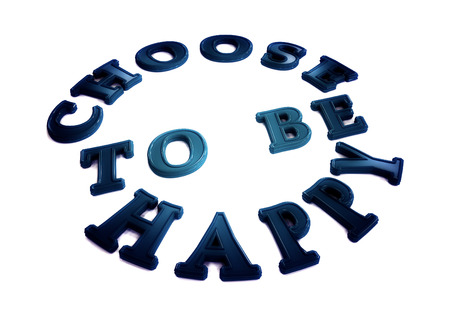 CHOOSE TO BE HAPPY word on background. 3d render.の写真素材