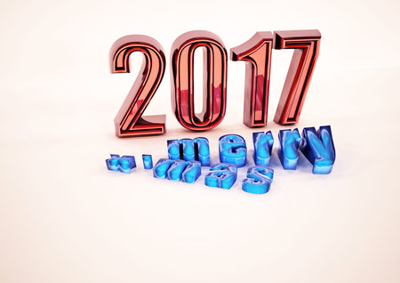 Merry Christmas modern abstract background. 3D render.