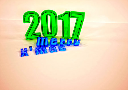 Merry Christmas modern abstract inscription. 3D render.
