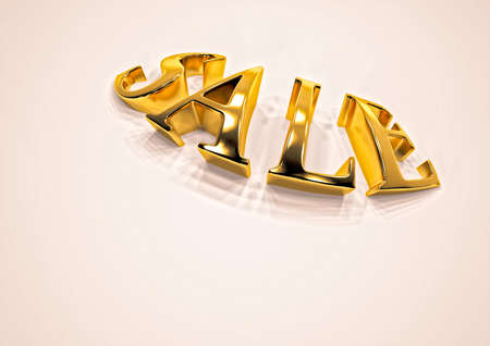 Dimensional inscription of SALE isolated on background. 3D illustration.の写真素材