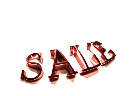 Dimensional inscription of SALE isolated on background. 3D rendering.の写真素材