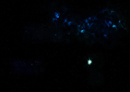 Far being shone nebula and star field against space. Elements of this image furnished by NASA . 3D...