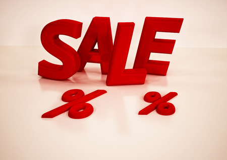 Dimensional inscription of SALE. 3D illustration.の写真素材