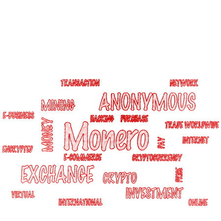 Word Cloud on a white background - Monero. 3D illustration.の写真素材