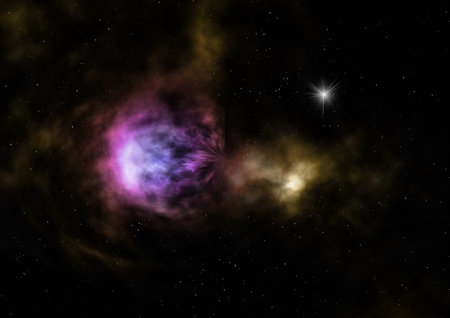 Small part of an infinite star field of space in the Universe. 3D rendering