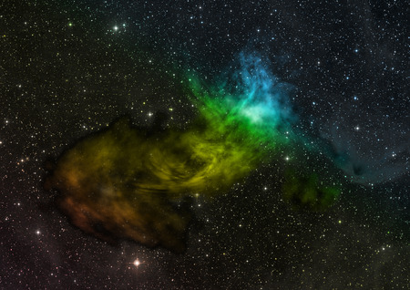 Far being shone nebula and star field against . Elements of this image furnished by . 3D rendering.の写真素材