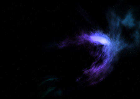 Being shone nebula and star field. 3D rendering