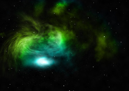 Far being shone nebula and star field against space. Elements of this image furnished by NASA . 3D...