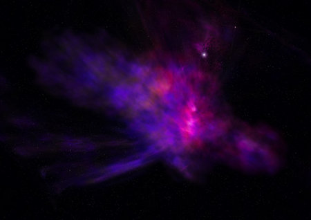 Star field in space a nebulae and a gas congestion. 3D rendering