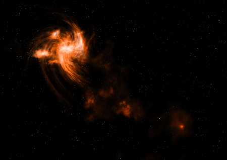 Being shone nebula and star field. 3D renderingの写真素材