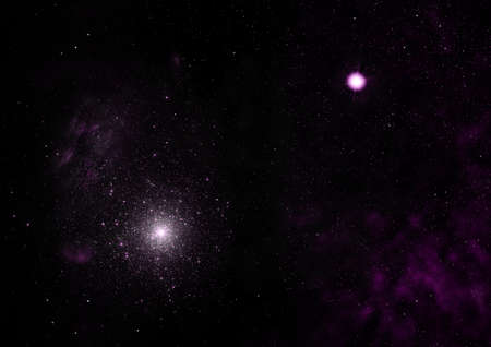 Star field in space and a nebulae. 3D renderingの写真素材