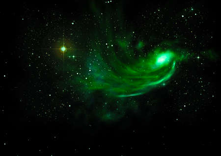 Being shone nebula and star field. 3D renderingの写真素材