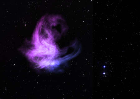 Star field in space and a nebulae. 3D renderingの写真素材