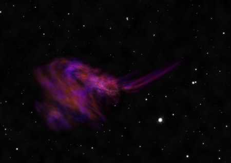 Star field in space and a nebulae. 3D rendering