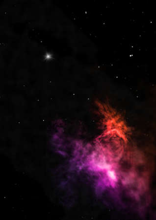 Being shone nebula and star field. 3D renderingの写真素材