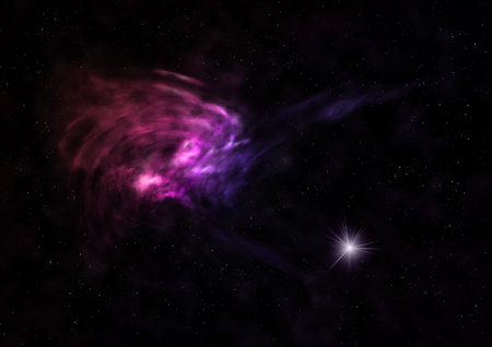 Star field in space and a nebulae. 3D rendering