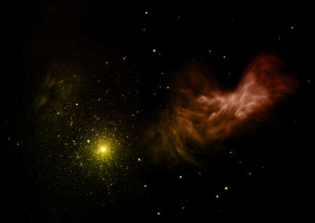 Star field in space a nebulae and a gas congestion. 3D renderingの写真素材