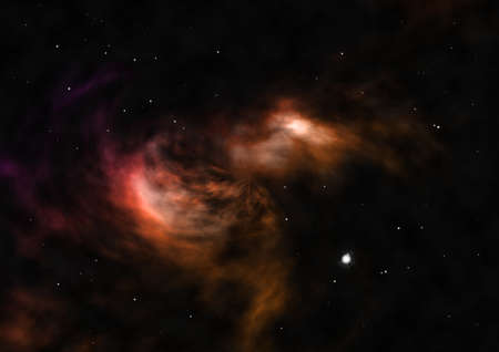 Being shone and star field against space.の写真素材