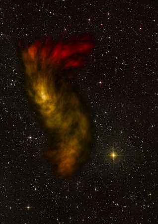 Far being shone nebula and star field against space.の写真素材