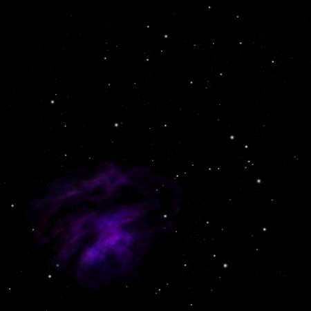 Star field and distant cold space nebula.の写真素材